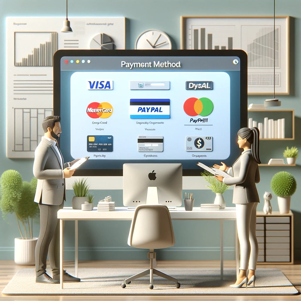 Logos of payment methods in the footer or footer of the page