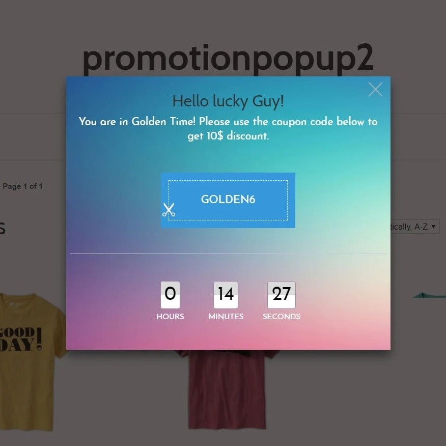Custom pop up for where you want to put it in Shopify